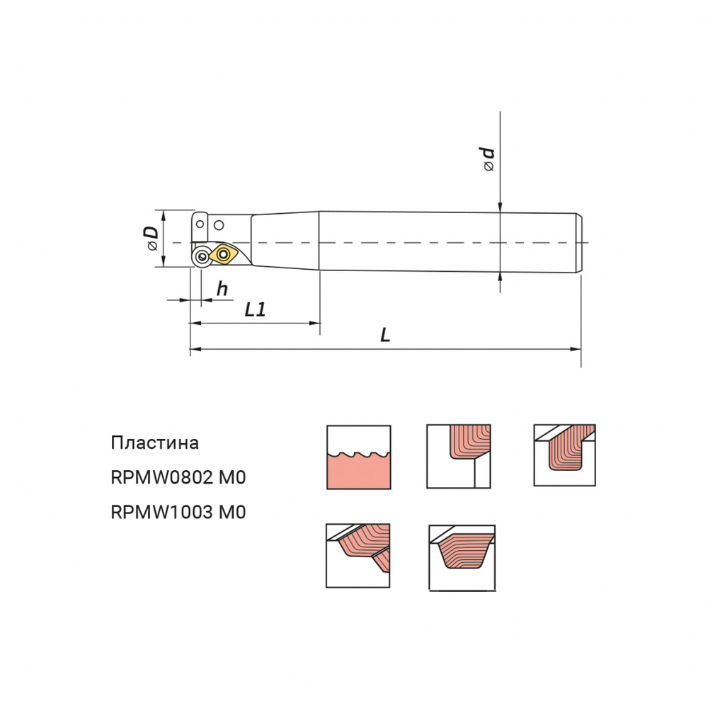 EMR-5R-30-250-C25-2T Фреза концевая со сменными пластинами