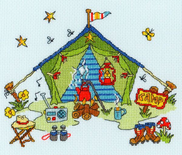 Набор для вышивания нитками Bothy Threads, Tent (Палатка), 20х15 см