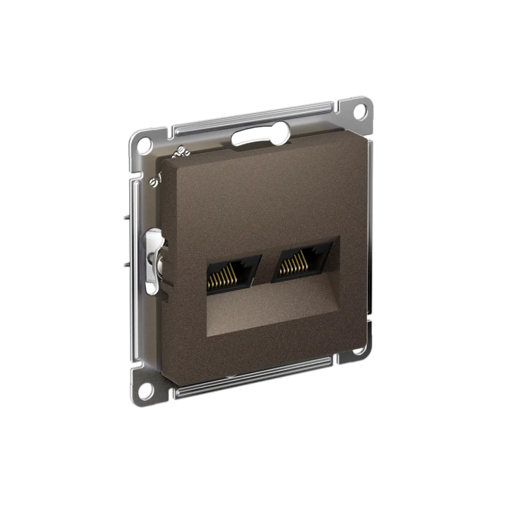 ATLASDESIGN РОЗЕТКА двойная компьютерная RJ45+RJ45 кат. 5e, механизм, МОККО