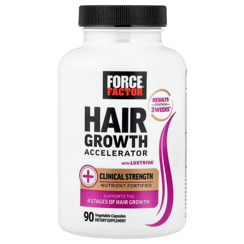 Force Factor, ускоритель роста волос с Lustriva®, 90 растительных капсул