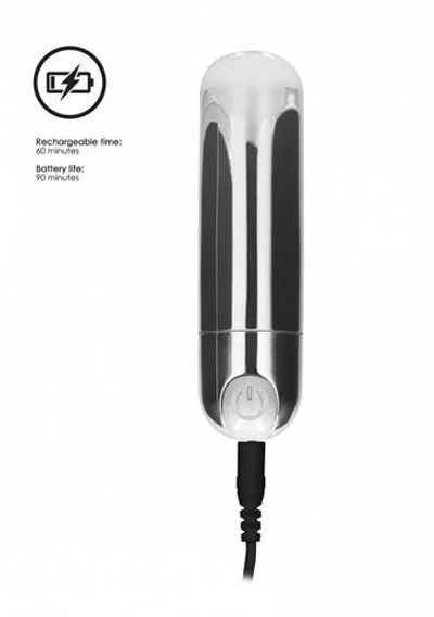 Серебристая перезаряжаемая вибропуля 7 Speed Rechargeable Bullet - 7,7 см. (Цвет: серебристый)