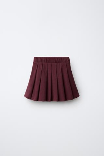 ZARA ЮБКА В СКЛАДКУ, БАКЛАЖАННЫЙ