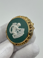 Брошь Wedgwood тёмно-зелёная