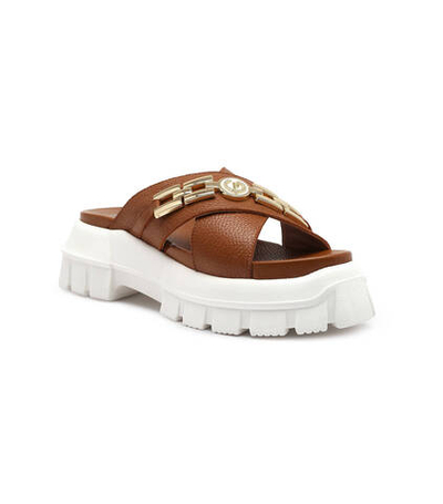 Кожаные шлепанцы Pollini - коричневый(SA28066G1GTD0)