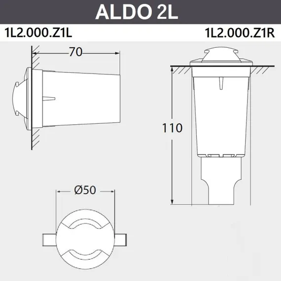 Встраиваемый светильник уличный Aldo 1L2.000.000.AXZ1L Fumagalli