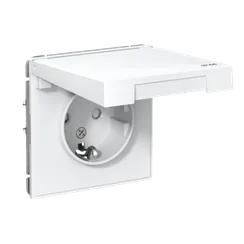 Розетка с крышкой Systeme Electric ArtGallery Aqua Белый GAL440146