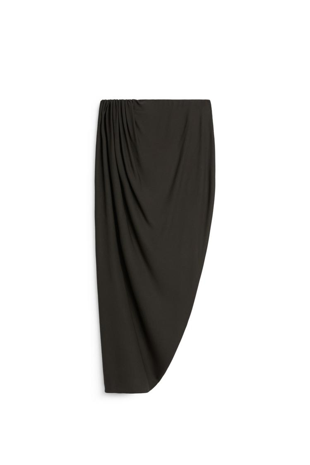 Massimo Dutti Драпированная юбка миди - Limited Edition, коричневый