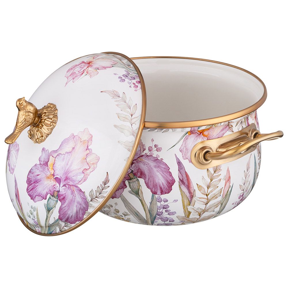 КАСТРЮЛЯ ЭМАЛИРОВАННАЯ LEFARD С КРЫШКОЙ, СЕРИЯ IRISES 3,8Л, ДИА.20СМ ПОДХОДИТ ДЛЯ ИНДУК.ПЛ
