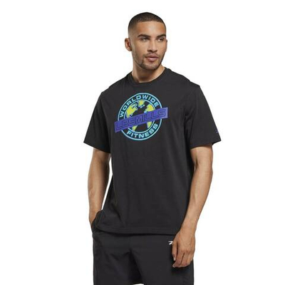 Мужская теннисная футболка Reebok Les Mills Oversized Tee - black