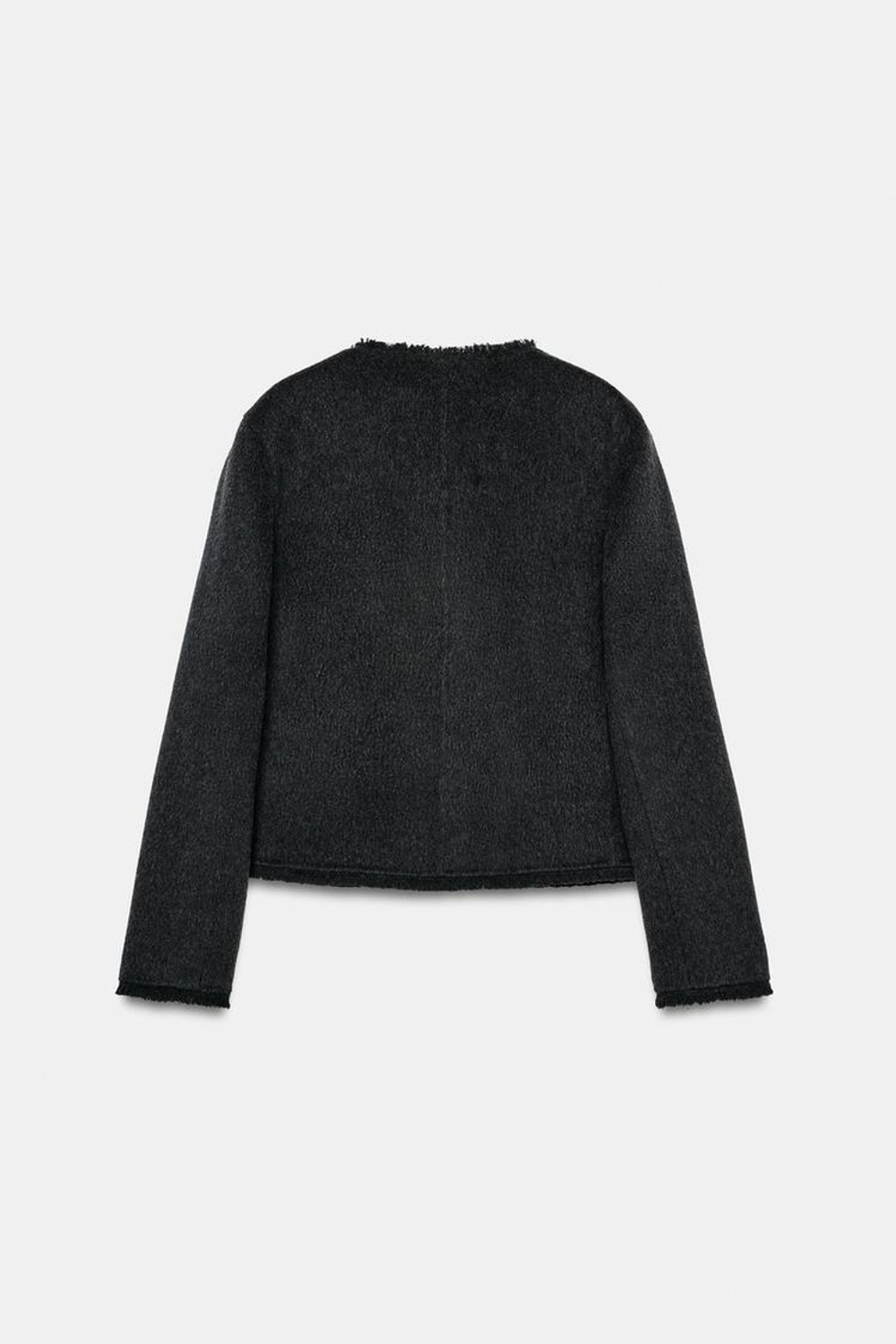 ZARA БЛЕЙЗЕР ИЗ СМЕСОВОЙ ШЕРСТИ — ZW COLLECTION, ТЕМНО-СЕРЫЙ