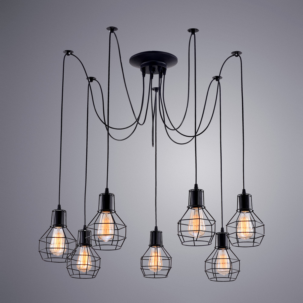 Светильник подвесной Arte Lamp Spider A1109SP-7BK