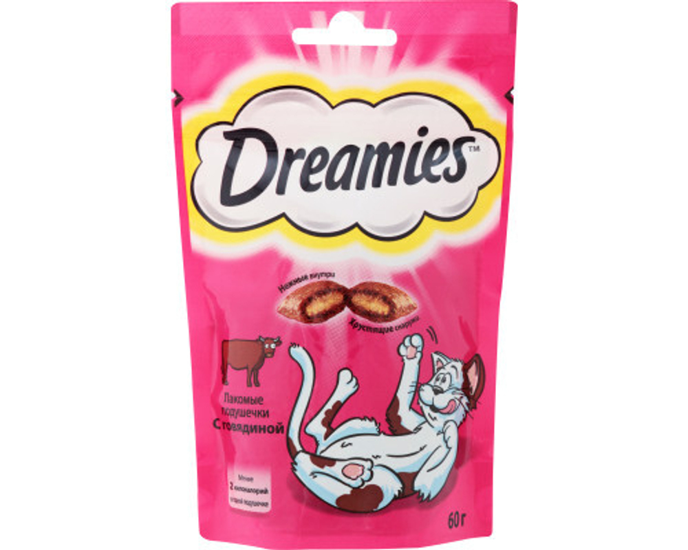Dreamies, Лакомства для кошек, Говядина, 60 гр.