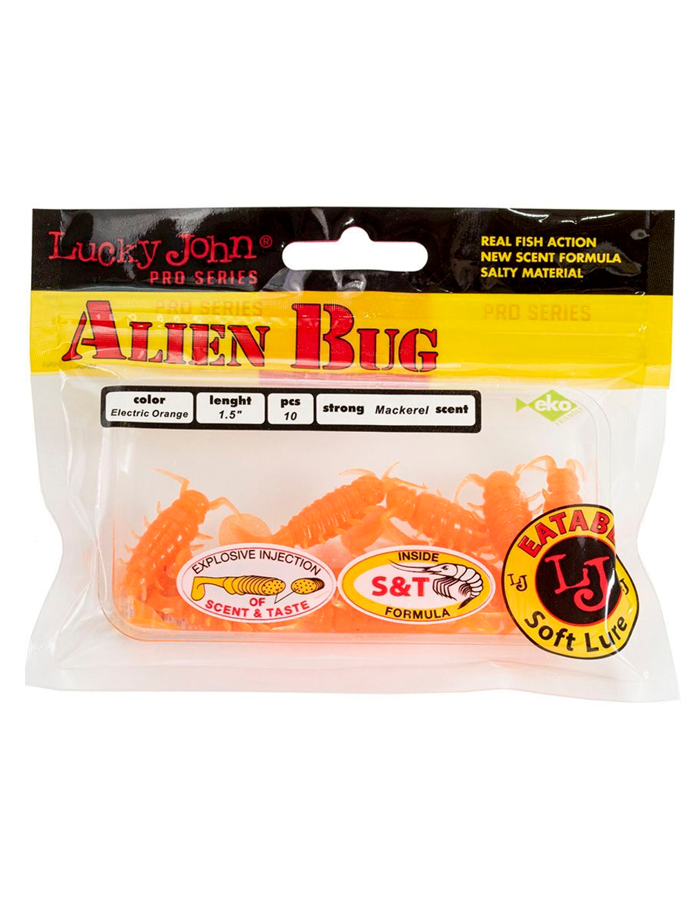 Виброхвосты съедобные искусственные LJ Pro Series ALIEN BUG 1,5in (03.81)/T48 10 шт. в упак.