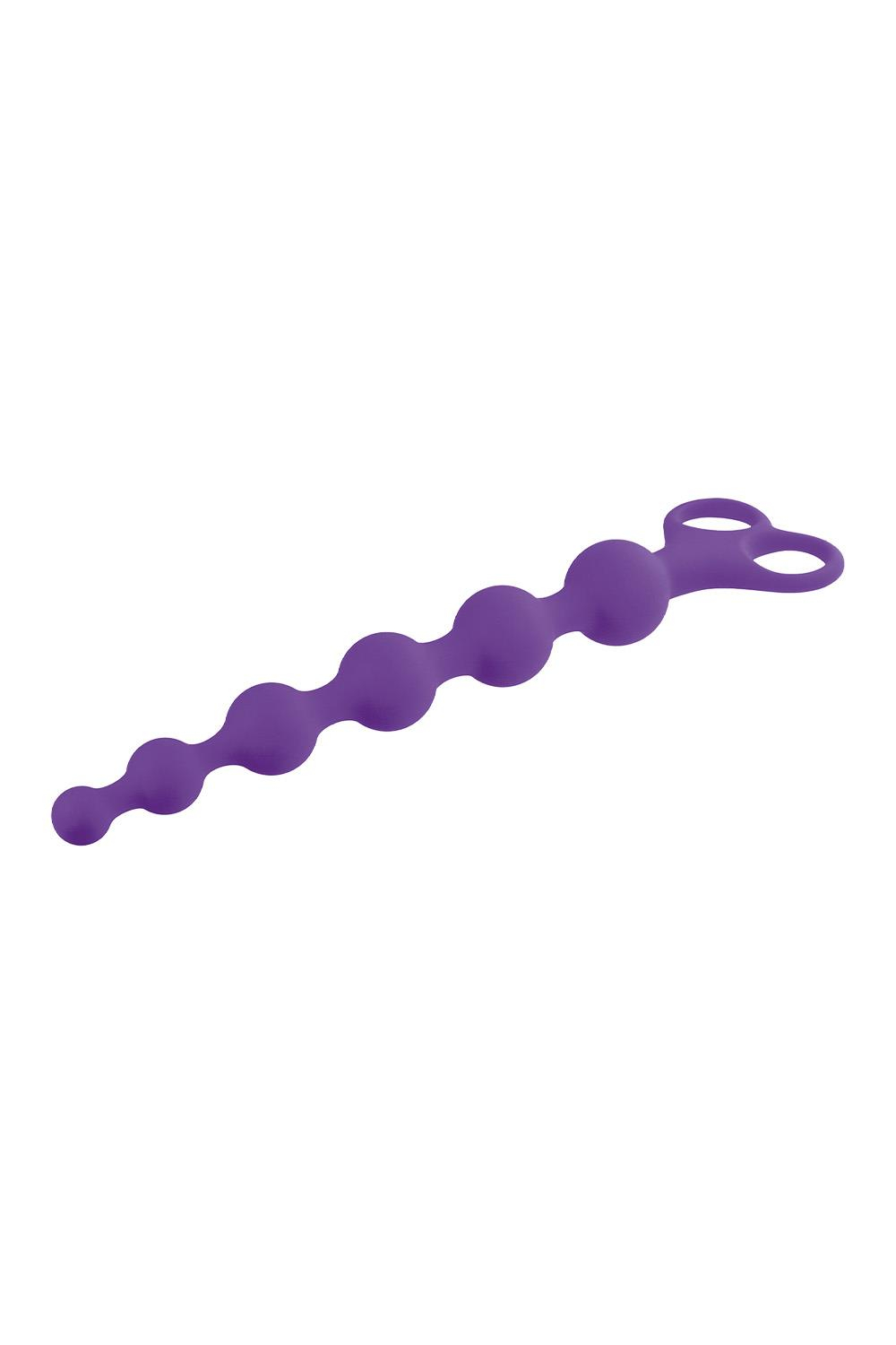 Фиолетовая анальная цепочка 8 Inch Ribbed Silicone Anal Beads - 26 см. (Цвет: фиолетовый)