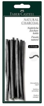 Уголь натуральный для рисования FABER-CASTELL, НАБОР 12 шт., "Pitt", толщина 5-8 мм, 129298
