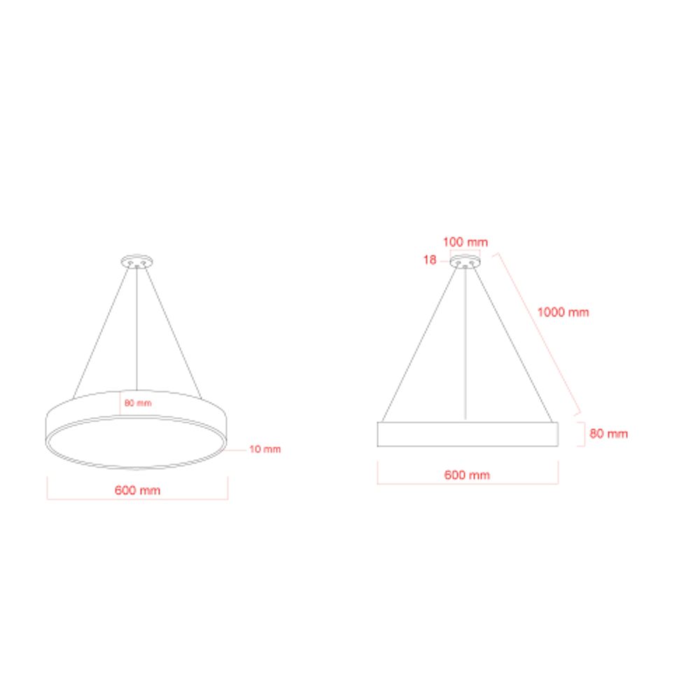 Светильник LED ЭРА Geometria SPO-131-B-40K-045 Ring 45Вт 4000К 4000Лм IP40 600*80 черный подвесной драйвер внутри | Декоративные светильники Geometria