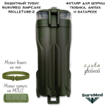 Защитный тубус SurvMed AmpCase MolleTube-2 оливковый двойной