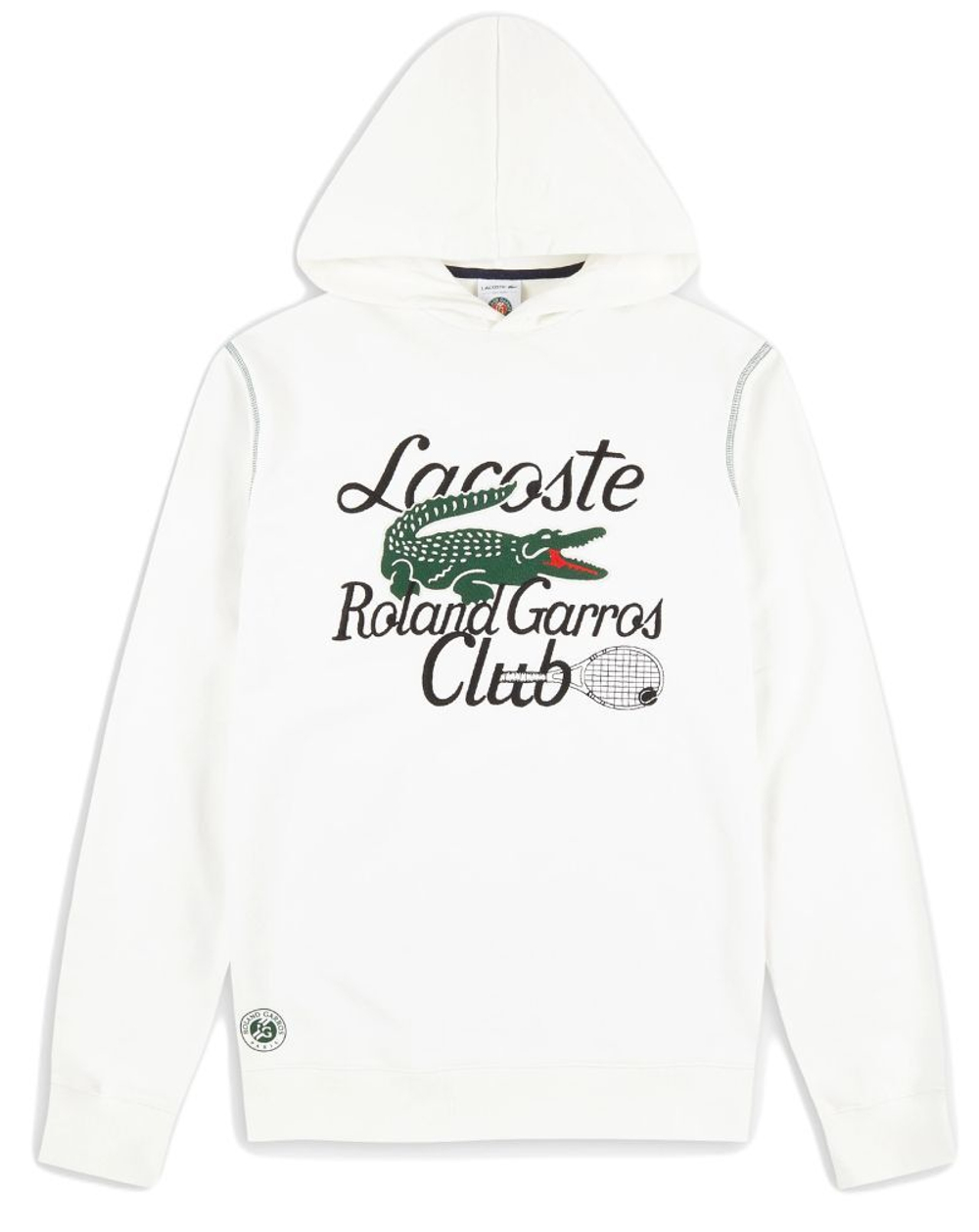 Мужская теннисная кофта Lacoste SPORT Roland Garros Edition Hoodie - white