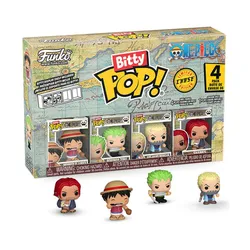Funko BittyBitty POP! One Piece: Monkey D. Luffy+Zoro+Axe-Hand Morganchase+Chase (1 of 4)