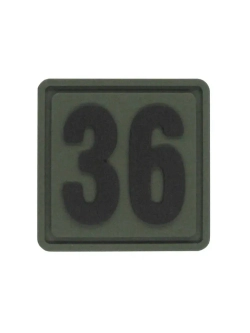 Шеврон на липучке цифра 36 Внимание! Размер 2.5х2.5 см