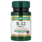 Nature's Bounty, витамин B12, с вишневым вкусом, 2500 мкг, 75 быстрорастворимых таблеток