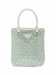 Мини-сумка Prada Duchess с кристаллами светло-зеленый