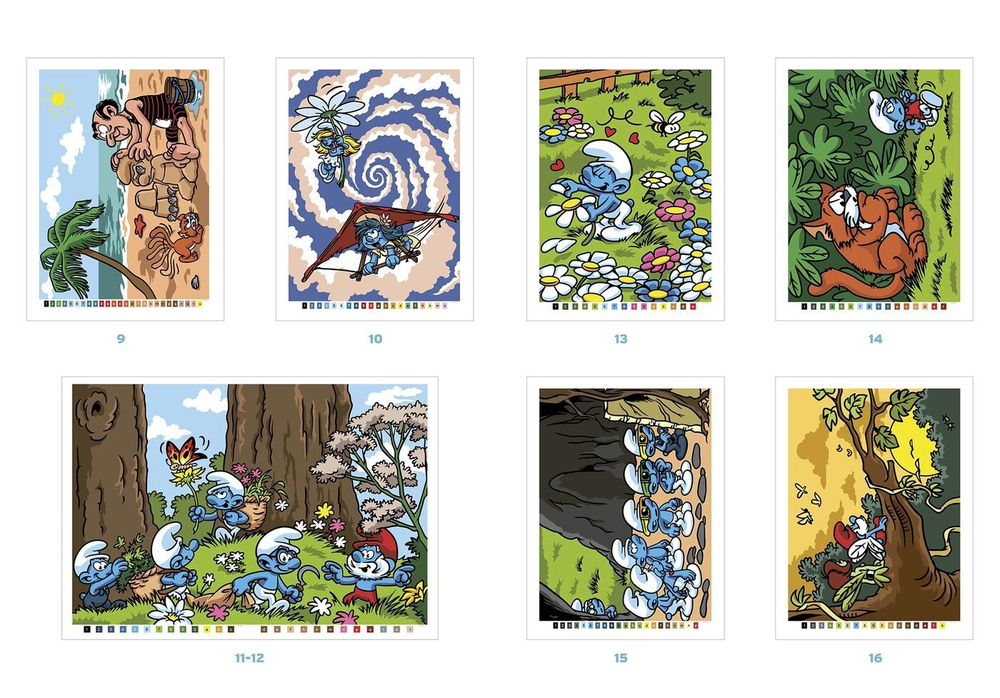 Раскраска по номерам Coloriages mysteres Disney Schtroumpfs - Смерфы (гномы )/ 9782017256960
