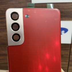 Крышка для Samsung S21 Plus - задняя стеклянная панель премиум качество (красного цвета)