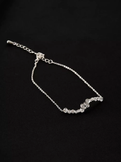 Браслет Млечный путь с белыми кристаллами Swarovski в родии