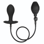 Черная расширяющаяся анальная пробка Weighted Silicone Inflatable Plug Large - 8,25 см. (Цвет: черный)