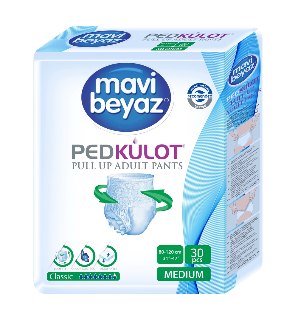 Подгузники-трусики для взрослых MAVI BEYAZ - р.M (80-120 см), артикул 156001-ЭС