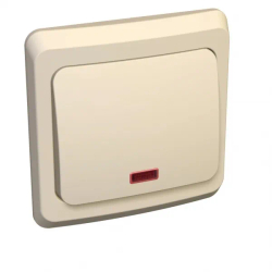 ЭТЮД С/У 1-клавишный ВЫКЛЮЧАТЕЛЬ с подсветкой 10 АХ, КРЕМОВЫЙ