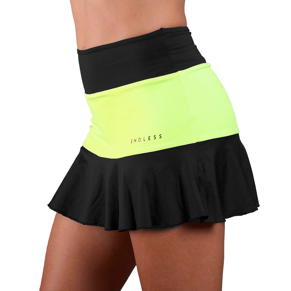 Женская теннисная юбка Endless Lace Skirt Women - Black, Neon Green