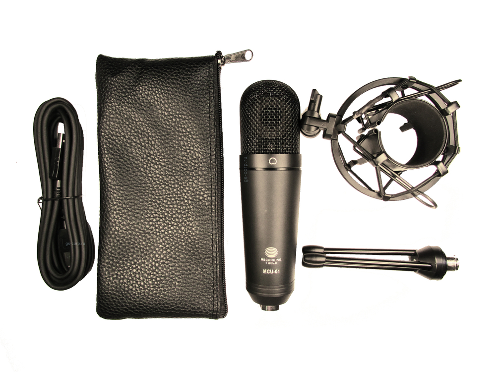 USB микрофон Recording Tools MCU-01 (черный) + стойка и амортизатор
