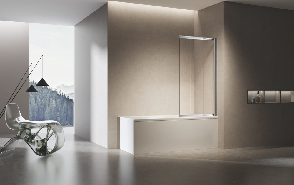 Душевая шторка на ванну Vincea VSB-6E900CL-R, 900*1400, хром, стекло прозрачное, правая