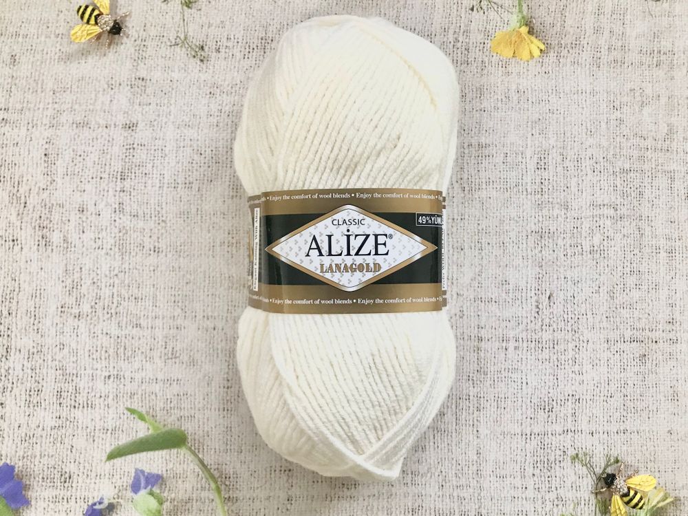 Пряжа ALIZE "Lana Gold Classic". 450 жемчужный