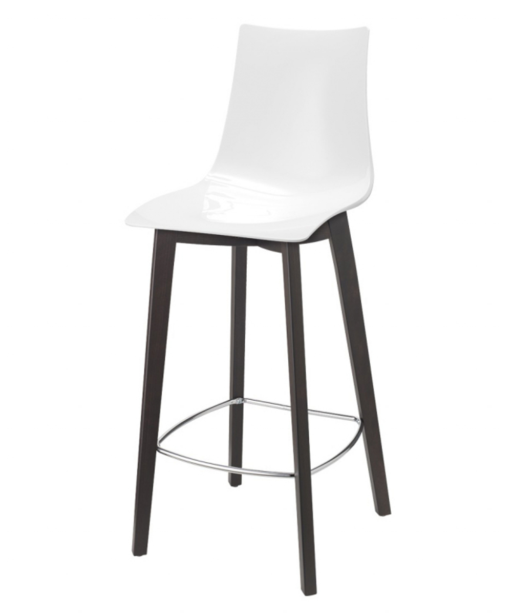 Стул барный пластиковый Scab Design Natural Zebra Antishock, венге, белый