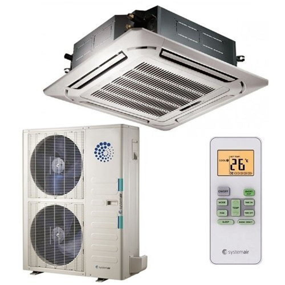Сплит-система кондиционер кассетный Systemair CASSETTE 48 EVO HP R на 140 м²