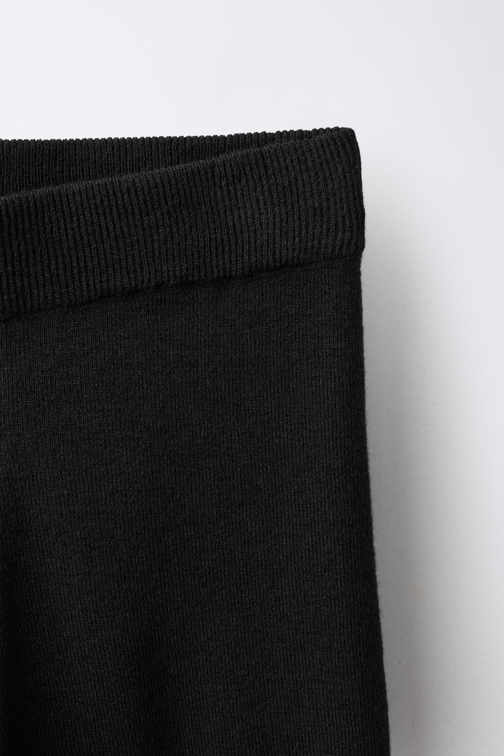 ZARA ТРИКОТАЖНЫЕ ЛЕГИНСЫ FLARED, ЧЕРНЫЙ
