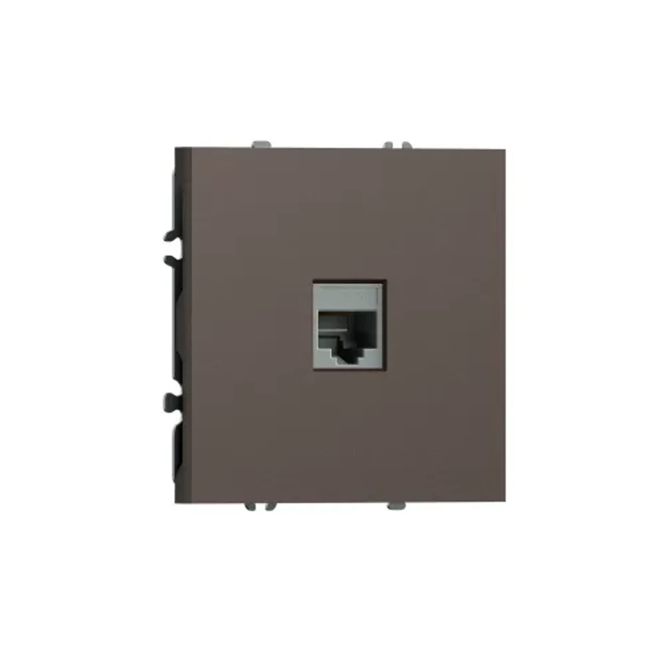 Компьютерная розетка одиночная RJ45 (cat.5/ClassE-8), мокко DONEL S08