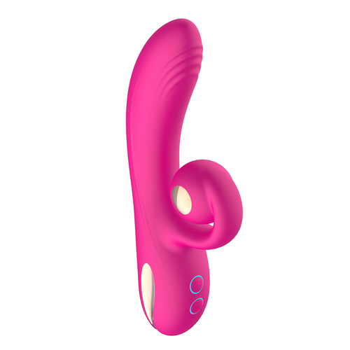 Розовый вибратор-кролик 18,6см с функцией вращения Secwell Bean Sprout Twisting Vibration G-spot Massager Pink SW3052