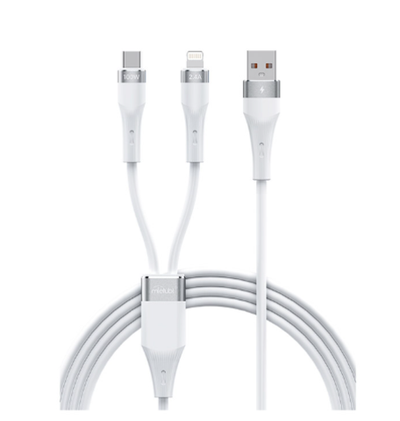 Кабель 2-in-1 Mietubl MTB-DCODTA08 USB to Lightning+Type-C 100W 3A 1.2м Silicone Black