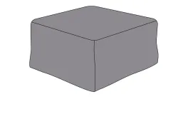 Защитный чехол на журнальный столик/оттоманку Лунго, 74×74×38 см, темно-серый