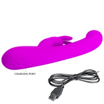 Фиолетовый вибратор-кролик 22см с LED-дисплеем Pretty Love Lamar Rabbit Vibrator & G-Spot Purple BW-500004-LED