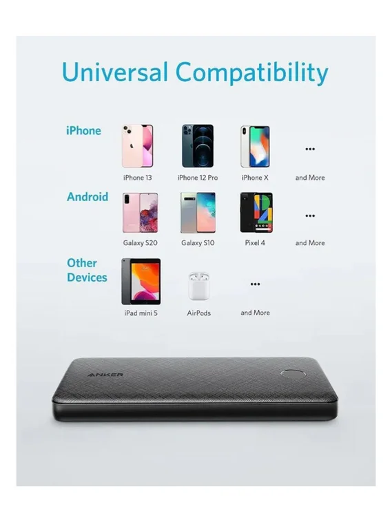 Внешний аккумулятор Anker 523 20W Power Bank 10000 mAh (A1245) черный