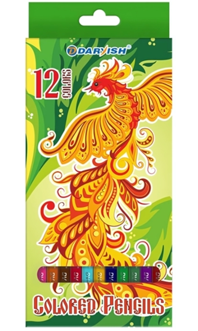 Карандаши 12цв. "Жар-птица" корпус пластиковый шестигранный (Darvish)
