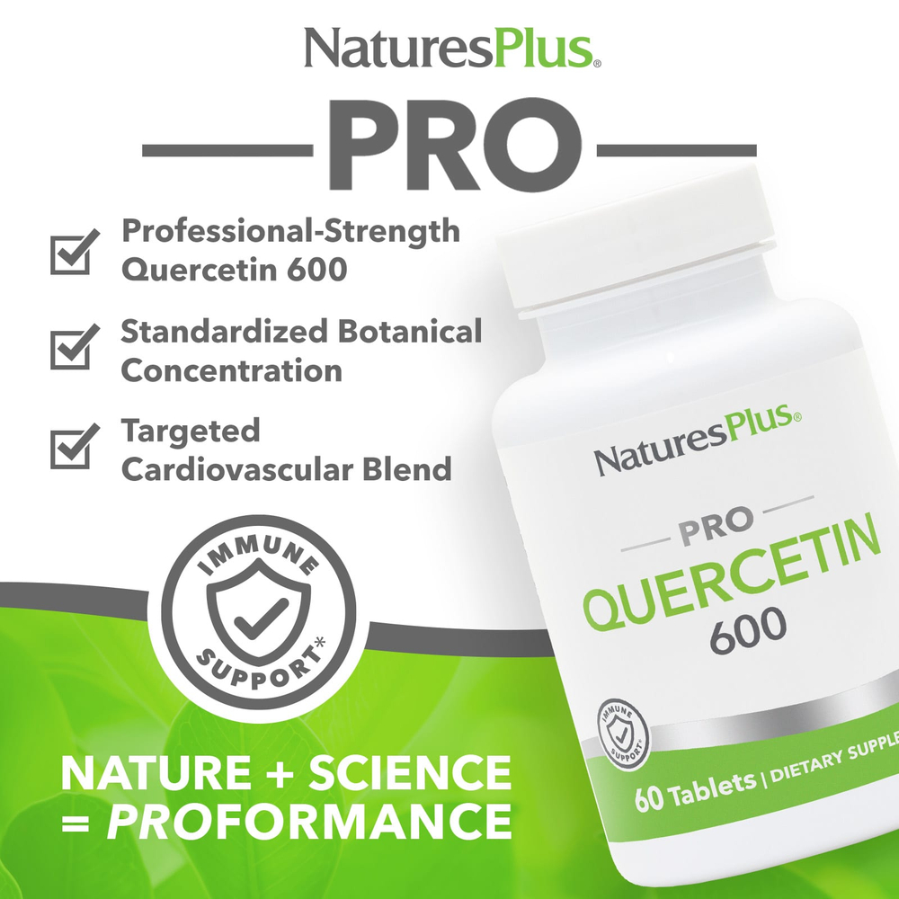 NaturesPlus, Pro Quercetin 600, 60 таблеток (600 мг в одной таблетке)