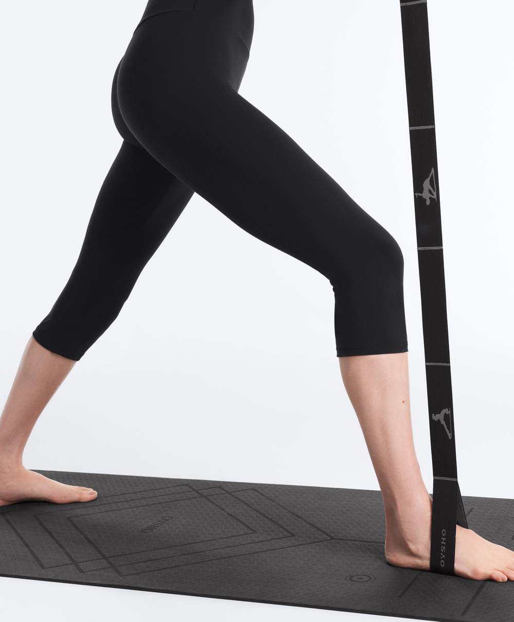 OYSHO Легинсы капри Compressive Core Control с высокой посадкой длиной 40 см, черный