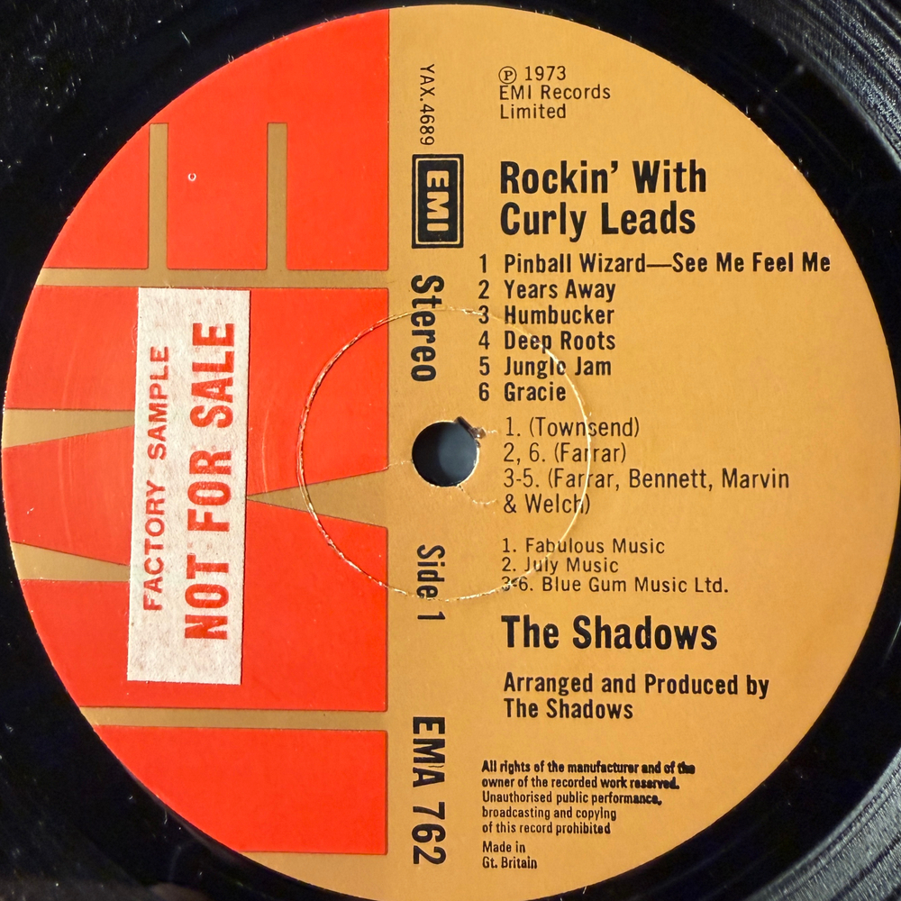 The Shadows ‎– Rockin' With Curly Leads (Англия 1973г.) Promo