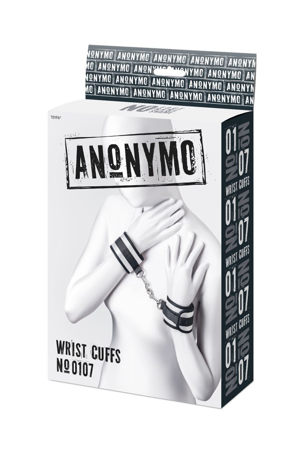 Серебристо-черные наручники Anonymo (Цвет: серебристый с черным)